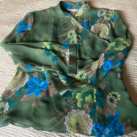 100% silk Edward Petite Mandarin collar shirt - Picture 1 of 6